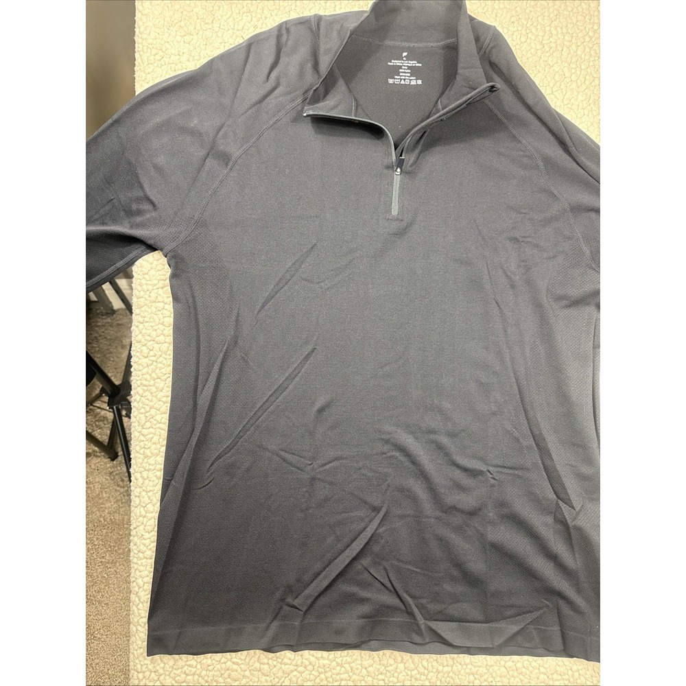 Fabletics Shirt Men's XL Black Long Sleeve Training Day 1/4 Quarter Zip NWT - Picture 5 of 13